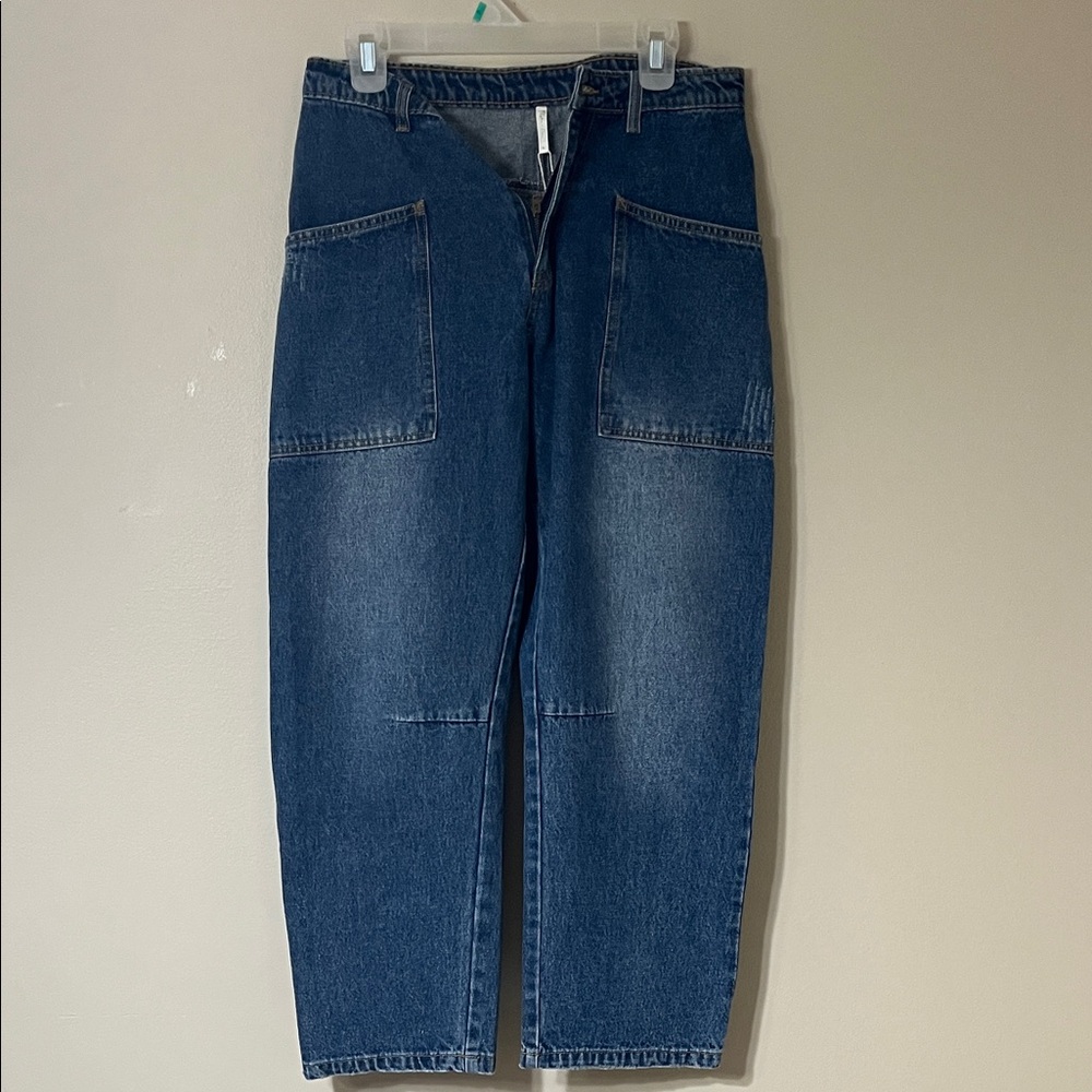 Rylee + Cru Dark Blue Relaxed Womens Jeans